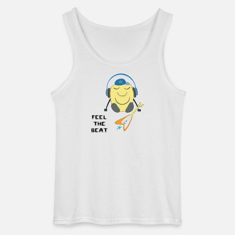 Comic Figur mit Kopfhörern und Gitarre - Gildan Männer Tank Top - Weiß