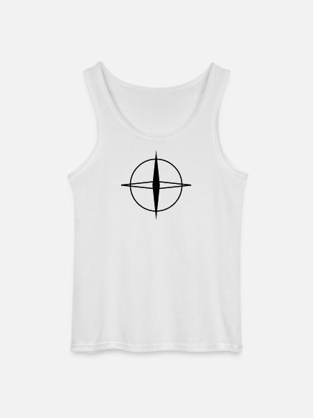 Minimalistisch zwart wit geometrisch patroonontwerp - Gildan mannen tanktop - wit