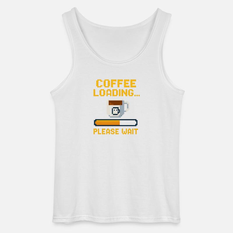 Coffee Loading… Please Wait - Gildan Männer Tank Top - Weiß