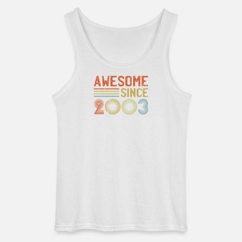 Retro 2003 Feier Diagramm Text - Gildan Männer Tank Top - Weiß