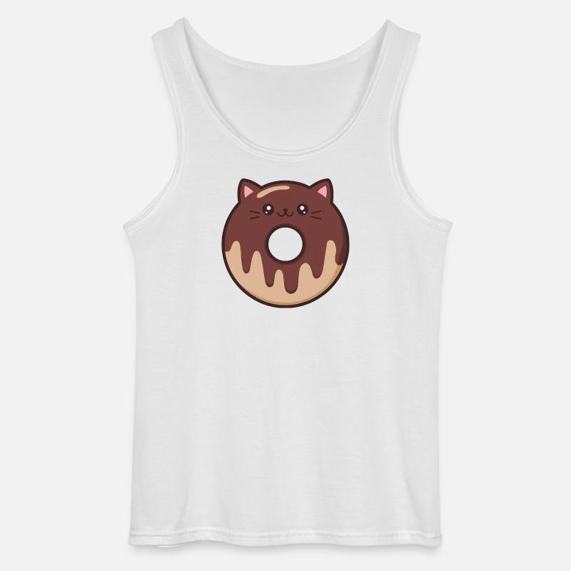 Süßer Katzendonut - Gildan Männer Tank Top - Weiß