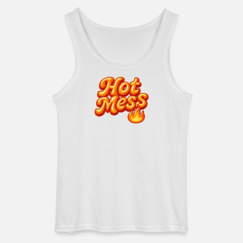 hot mess / y2k statement design - Gildan Männer Tank Top - Weiß