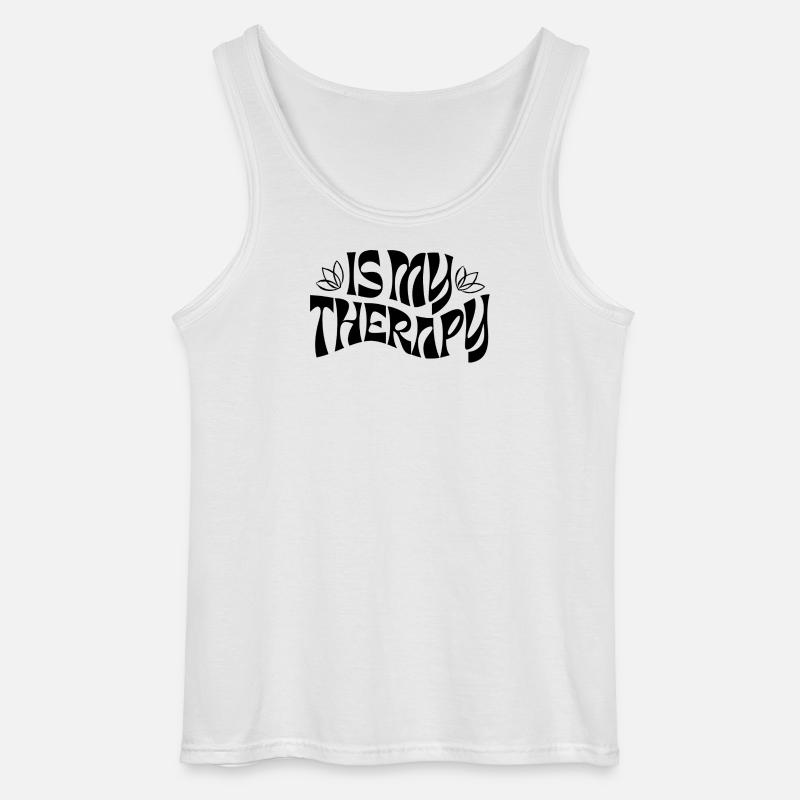 Is My Therapy – Retro Statement - Gildan Männer Tank Top - Weiß