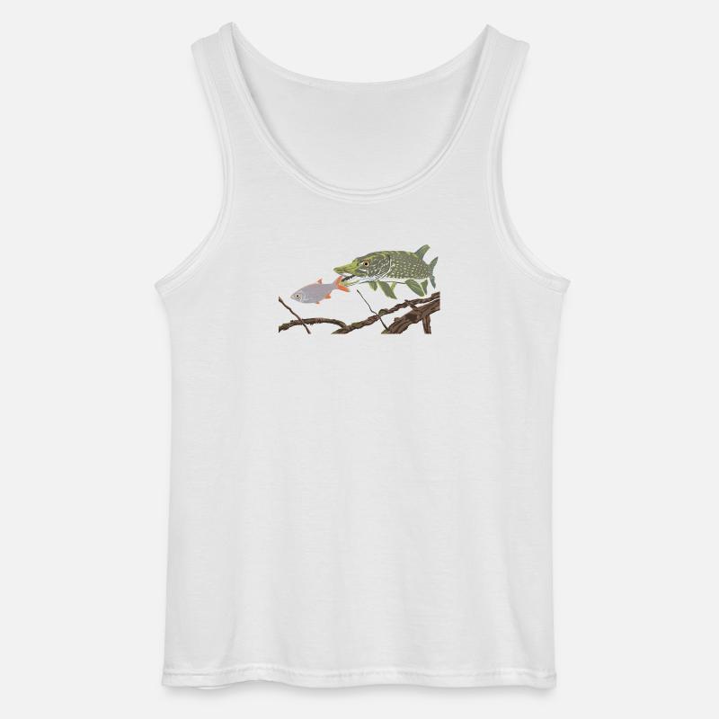 Ein Hecht jagt eine Rotfeder  - Gildan Männer Tank Top - Weiß