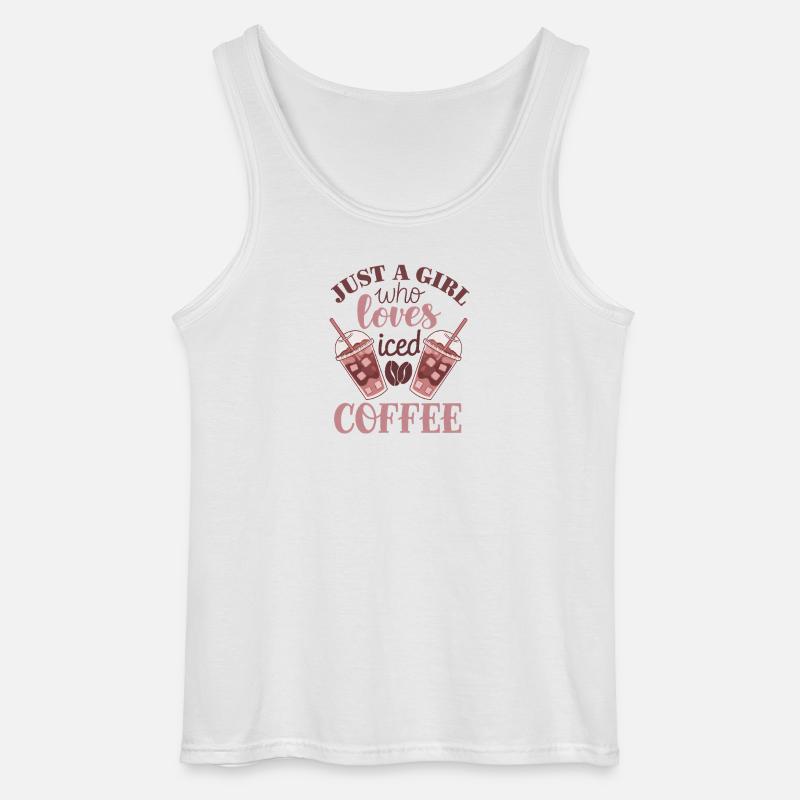 Mädchen, das Eiskaffee liebt - Gildan Männer Tank Top - Weiß