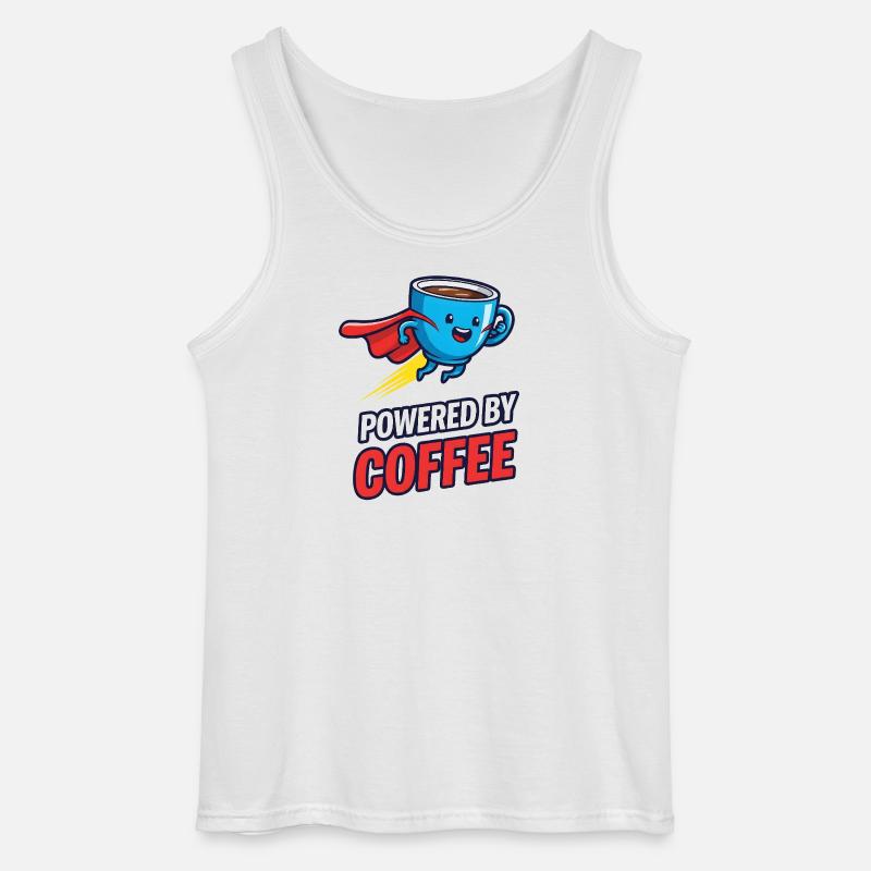 Kaffee Superheld mit Cape - Gildan Männer Tank Top - Weiß