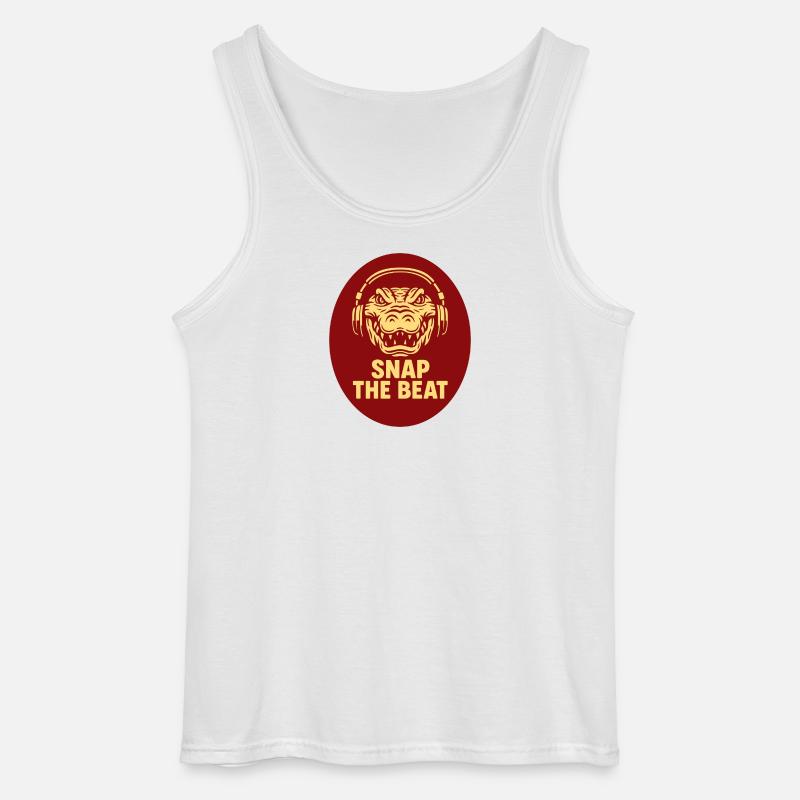 Krokodil mit Kopfhörer - Gildan Männer Tank Top - Weiß