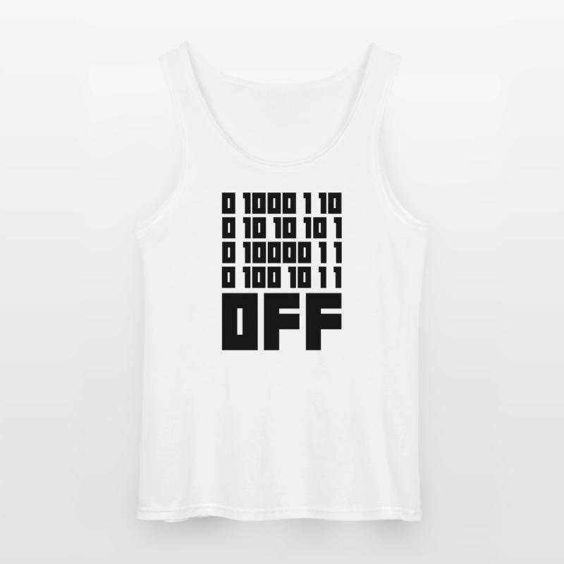 Binary Code F**k OFF – Nerd Humor & Geek Code Gildan Men’s Tank Top