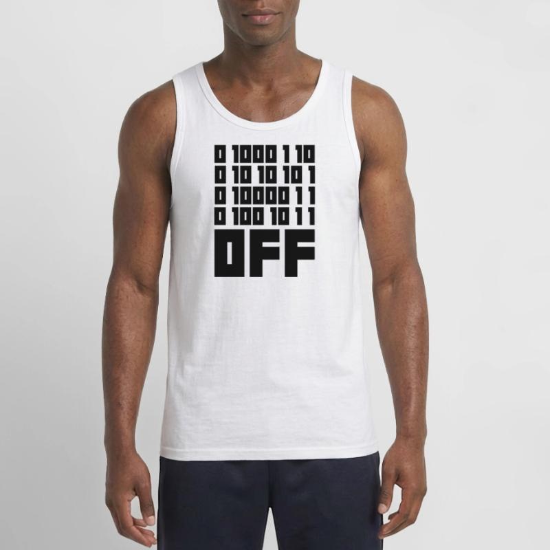 Binary Code F**k OFF – Nerd Humor & Geek Code Gildan Men’s Tank Top
