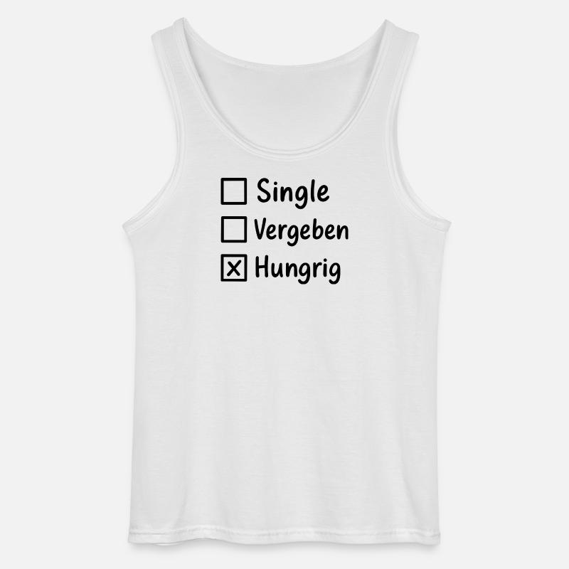 Hungrig Checkbox Typo Statement - Gildan Männer Tank Top - Weiß