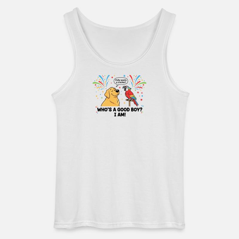 Wer ist ein braver Junge ? - Gildan Männer Tank Top - Weiß