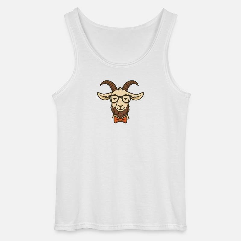 Ziege mit Brille und Fliege - Gildan Männer Tank Top - Weiß