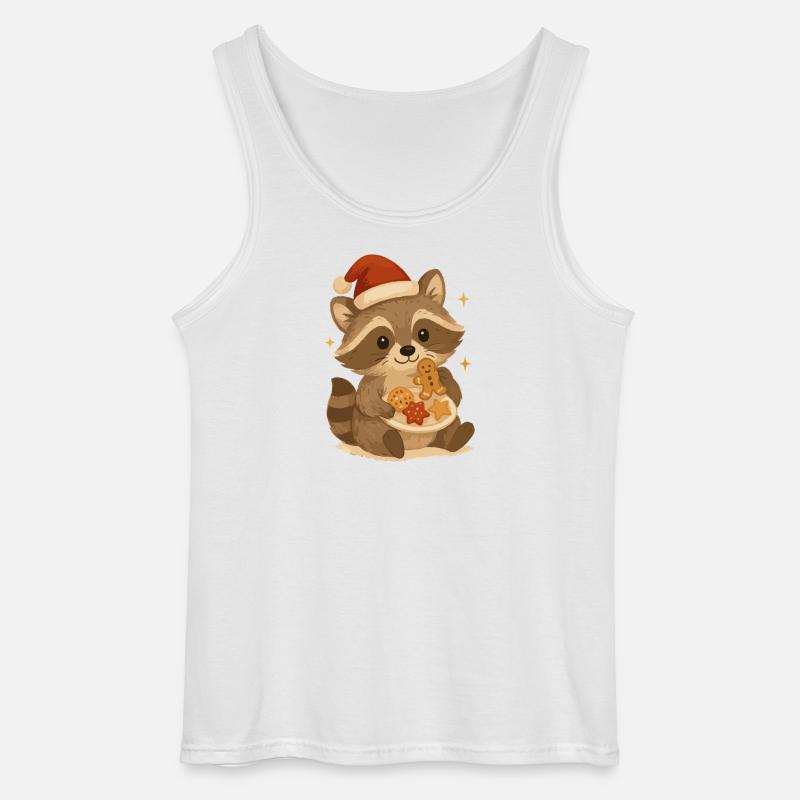 Weihnachts Waschbär mit Plätzchen - Gildan Männer Tank Top - Weiß