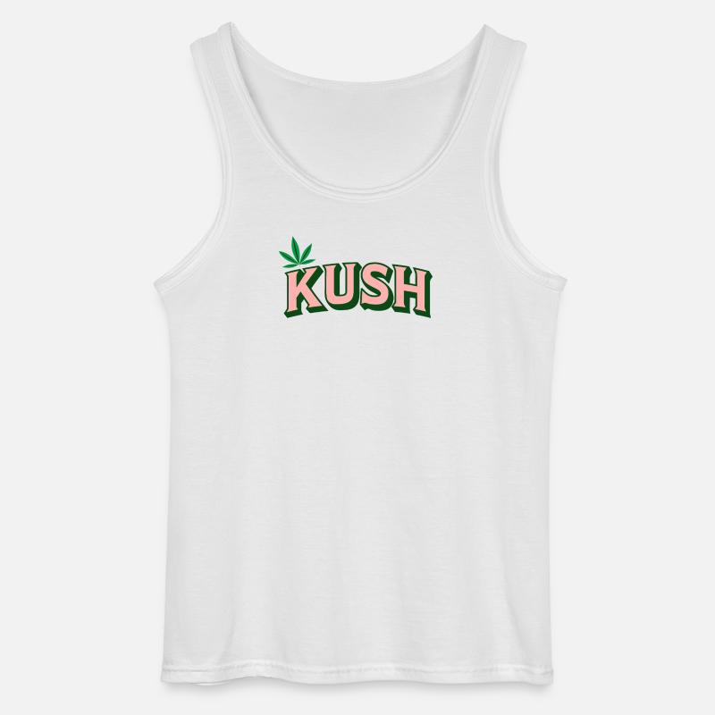 KUSH Retro Blatt - Gildan Männer Tank Top - Weiß