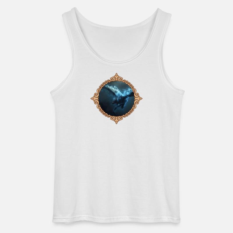 Drachen im Kristallrahmen - Gildan Männer Tank Top - Weiß