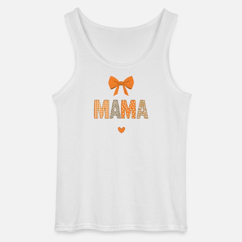 Orange Mom Patchwork Patterns - Gildan Men’s Tank Top - white