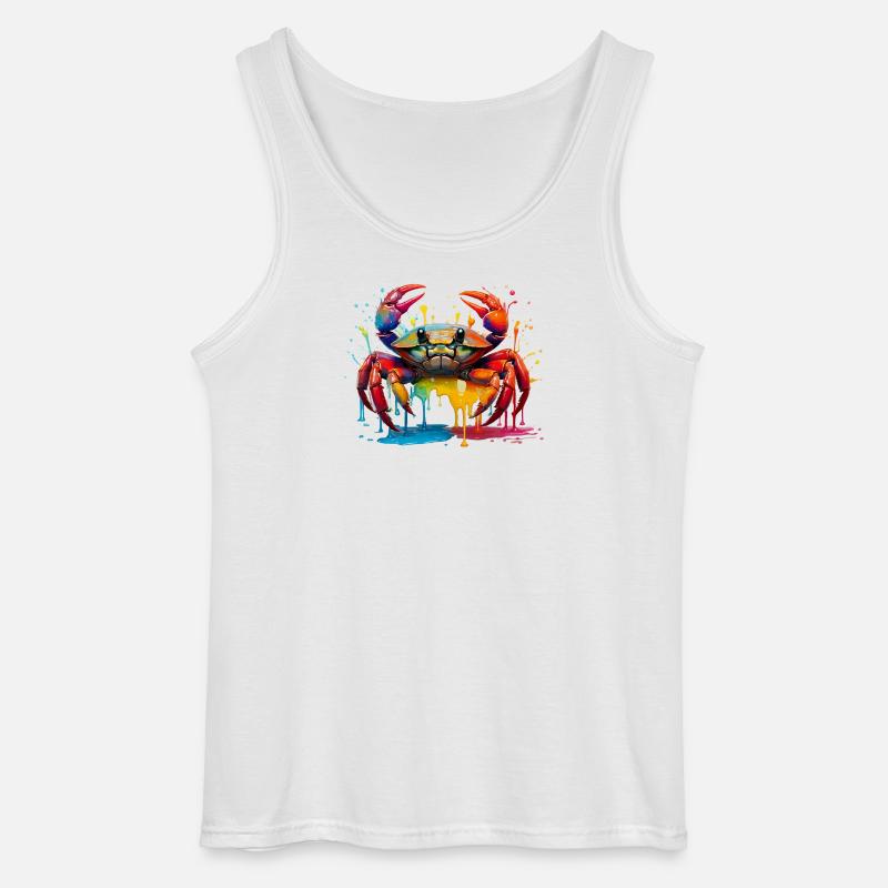 Farbexplosion Krabbenkunst - Gildan Männer Tank Top - Weiß