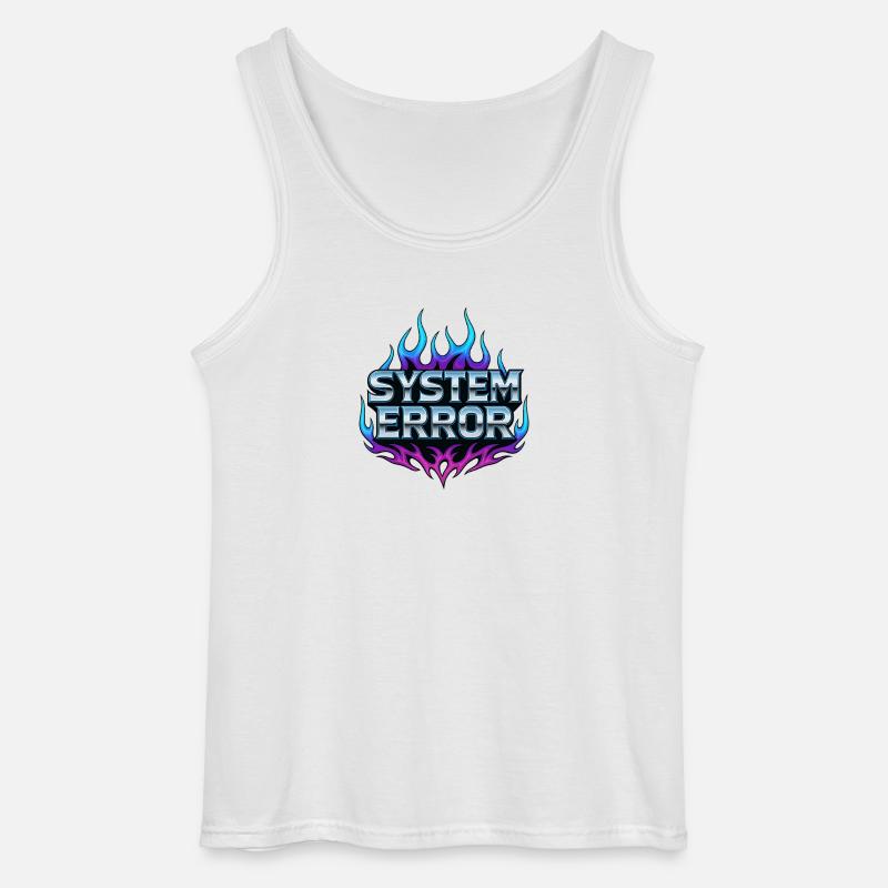 Flame Graphics System Error - Gildan Men’s Tank Top - white