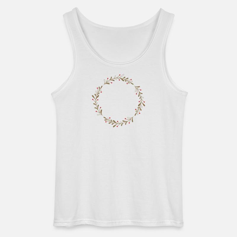 Winterlicher Kranz mit roten Beeren - Gildan Männer Tank Top - Weiß