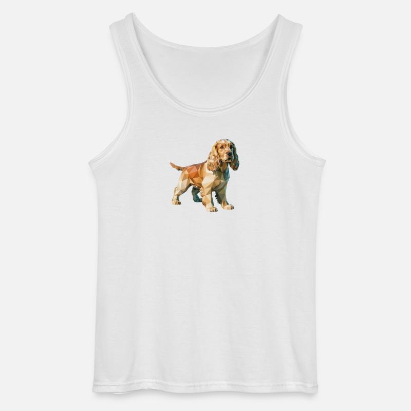 Cocker Spaniel - Cooles Low-Poly-Logo - Gildan Männer Tank Top - Weiß
