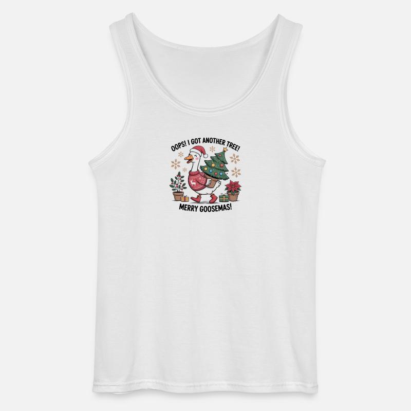 Weihnachtsstorch mit Baum und Weihnachtsgeschenken - Gildan Männer Tank Top - Weiß