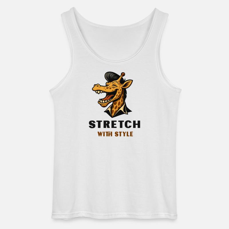 Stretch with Style – Coole Giraffe - Gildan Männer Tank Top - Weiß
