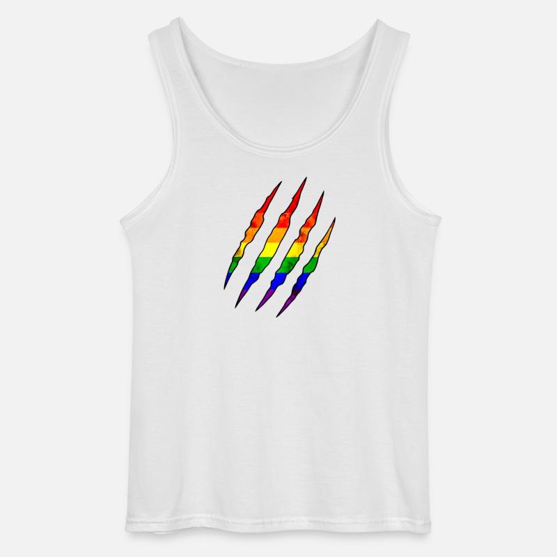 Pride Claw arc-en-ciel Statement Scratch Trace - Débardeur Gildan Homme - blanc
