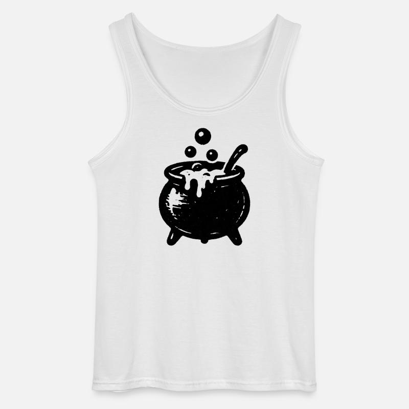 Witch's Cauldron Bubble Magic - Gildan Men’s Tank Top - white