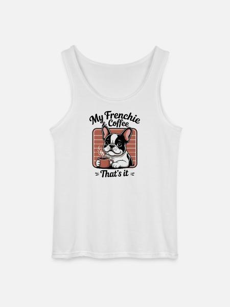 Frenchie French Bulldog Cartoon - Gildan Men’s Tank Top - white