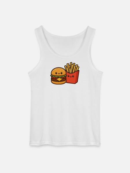 Kawaii Burger & Fries Duo - Gildan Men’s Tank Top - white