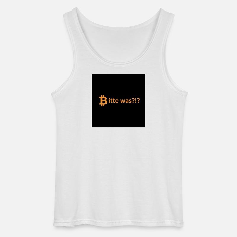 Bitcoin Bitte Was Spruch - Gildan Männer Tank Top - Weiß