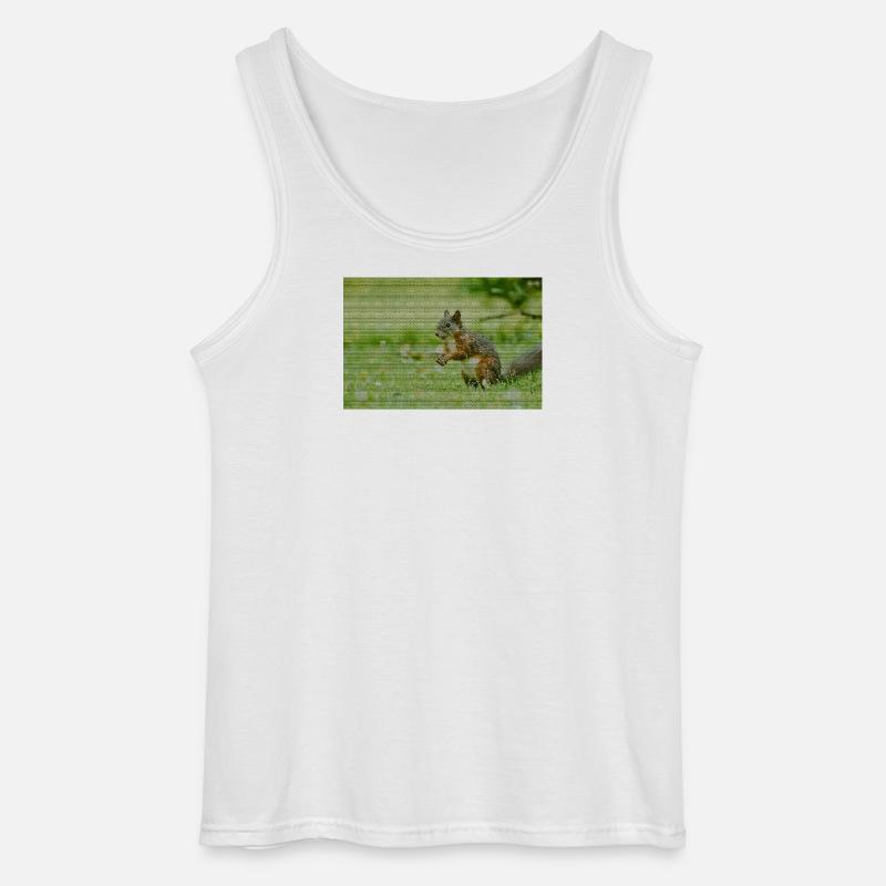 Squirrel Forest Pattern - Gildan Men’s Tank Top - white
