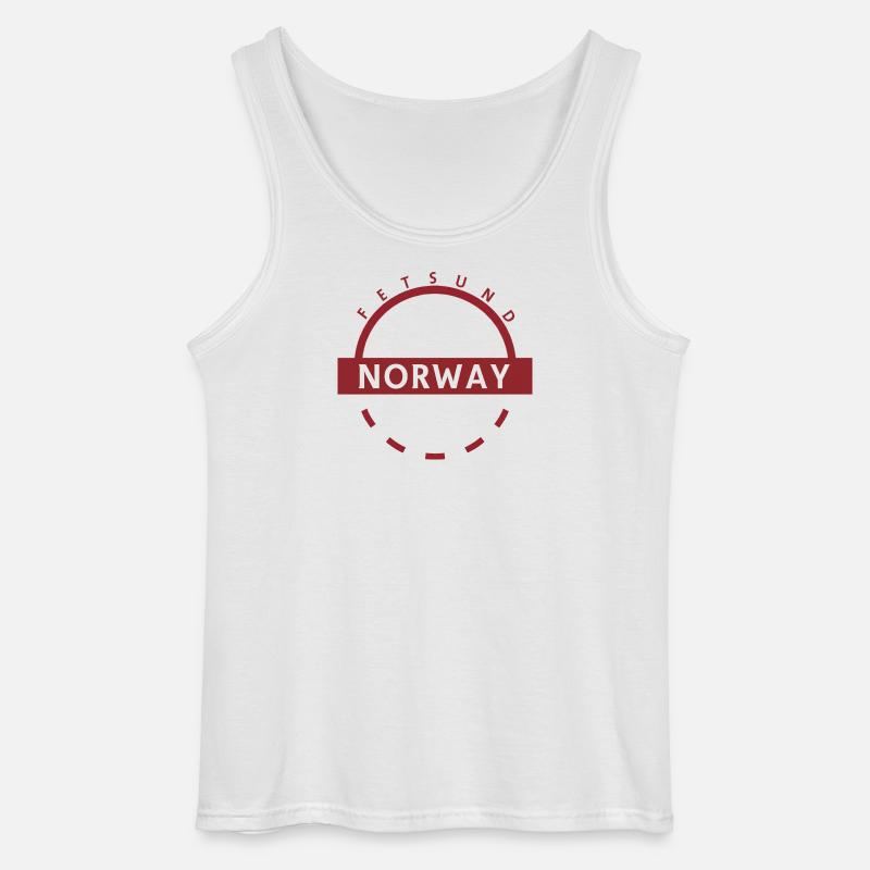 Norwegen Rundes Emblem mit Ländername - Gildan Männer Tank Top - Weiß