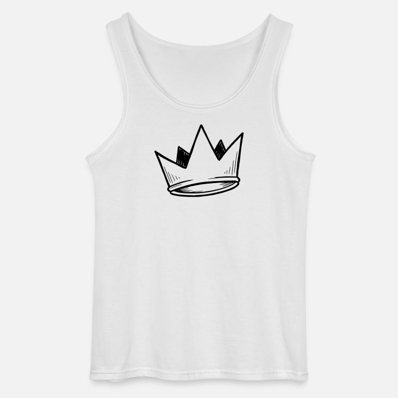 Krone Vektor | Doodle Look - Gildan Männer Tank Top - Weiß
