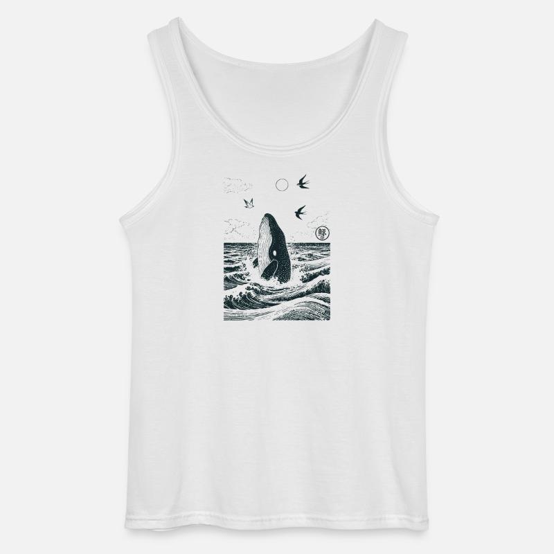 Ozean Wal mit Hanko Stempel - Gildan Männer Tank Top - Weiß