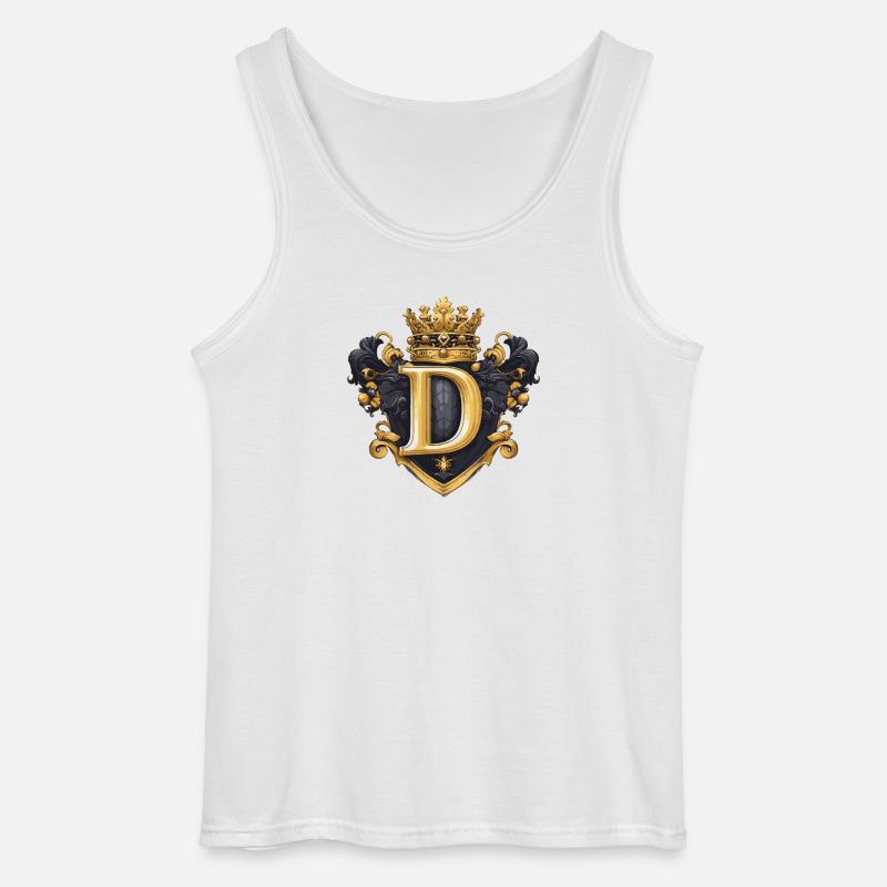 D Buchstabe Name Krone - Gildan Männer Tank Top - Weiß