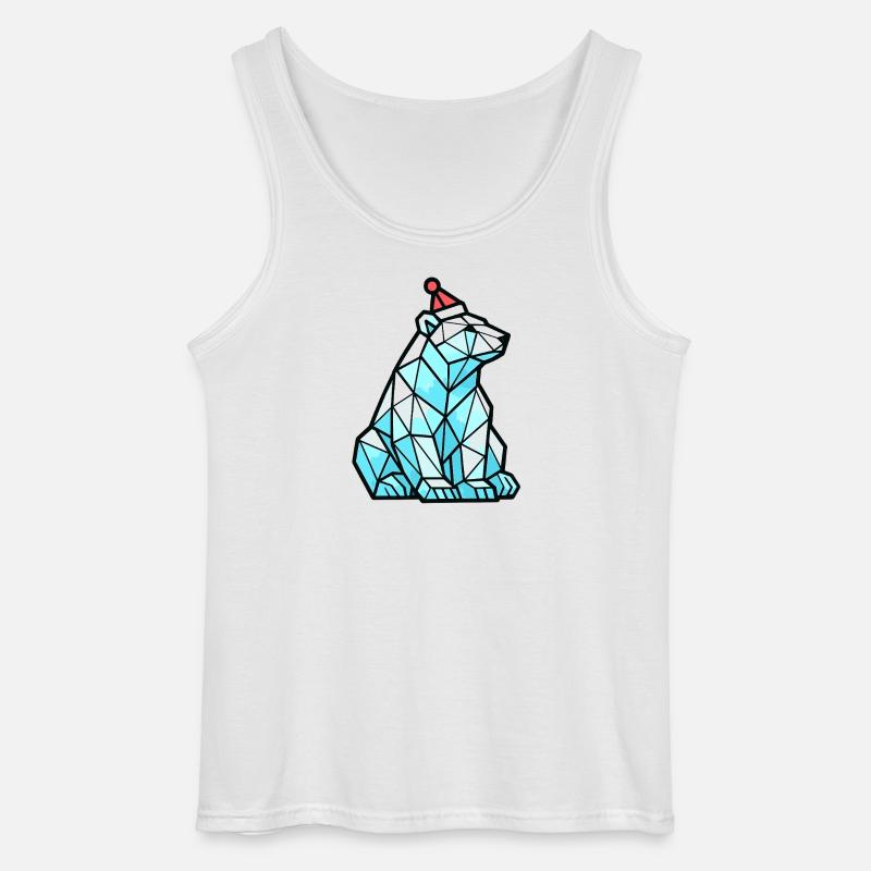 Polygon Eisbär mit Weihnachtsmütze - Gildan Männer Tank Top - Weiß