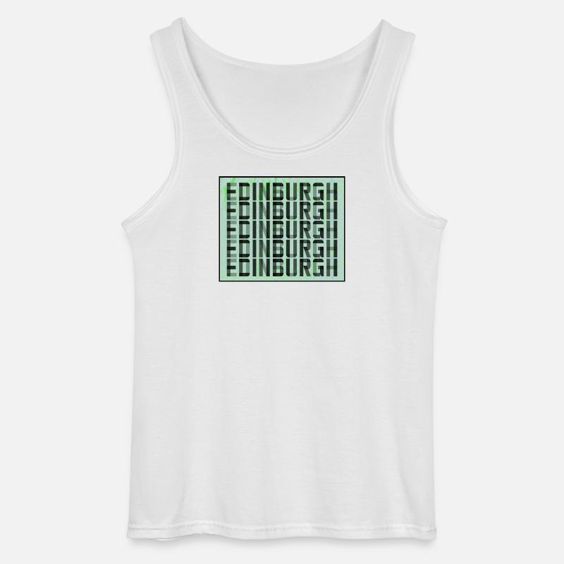 Edinburgh Grid Muster - Gildan Männer Tank Top - Weiß