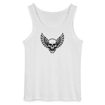 Crâne avec des ailes - Débardeur Gildan Homme - blanc - Devant - AI Model Male 185 dark (185cm)