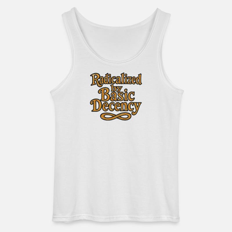 Radicalized by Basic Decency - Gildan Men’s Tank Top - white