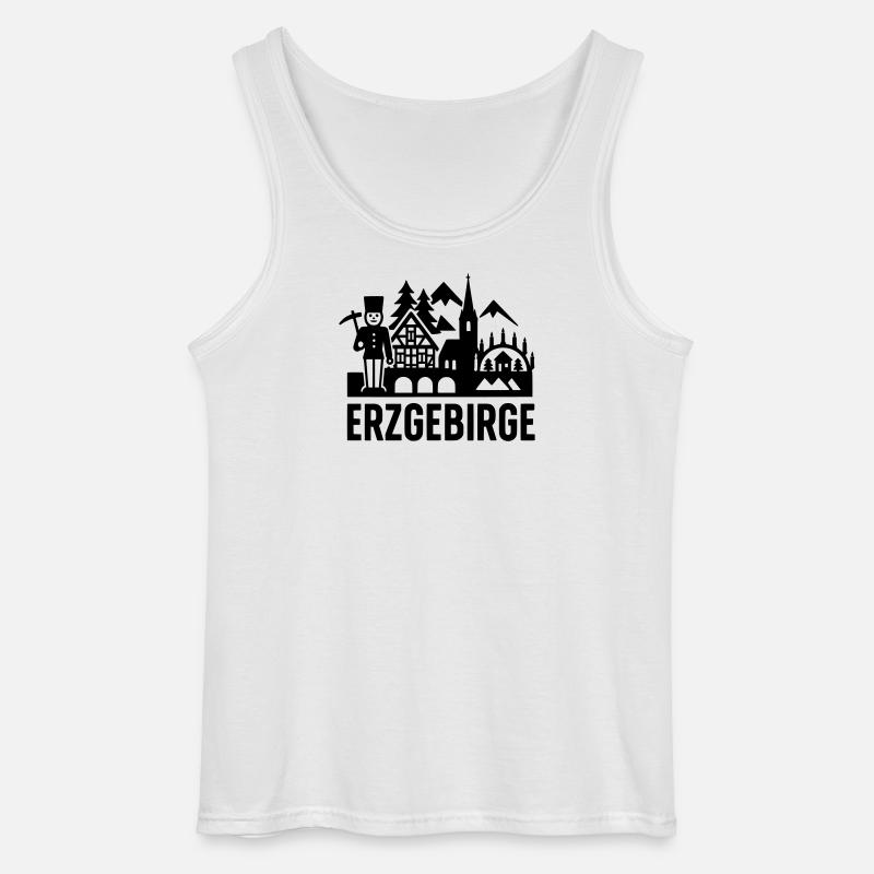 Erzgebirge typisch Silhouette - Gildan Männer Tank Top - Weiß