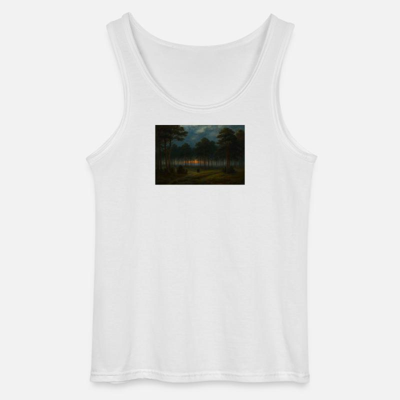 Abenddämmerung im dunklen Wald - Gildan Männer Tank Top - Weiß