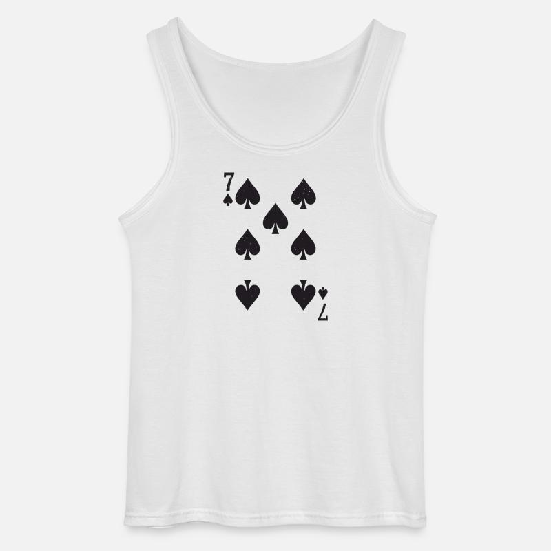 Sieben Spades Hearts Muster Pik - Gildan Männer Tank Top - Weiß