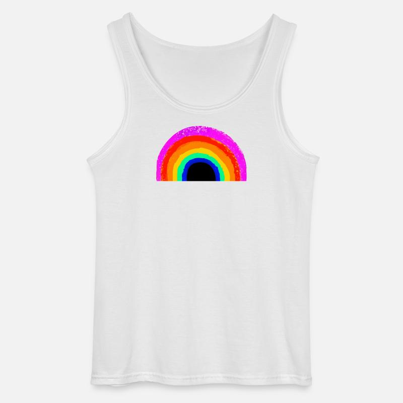 Lebendiger Regenbogenbogen - Gildan Männer Tank Top - Weiß