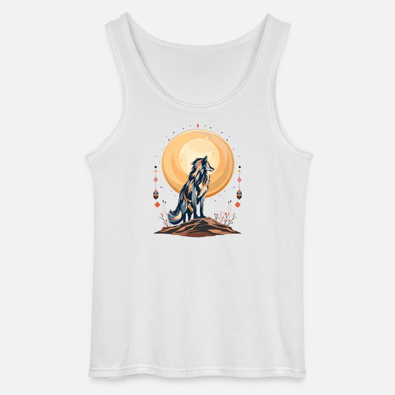 Boho Wolf - Gildan Männer Tank Top - Weiß
