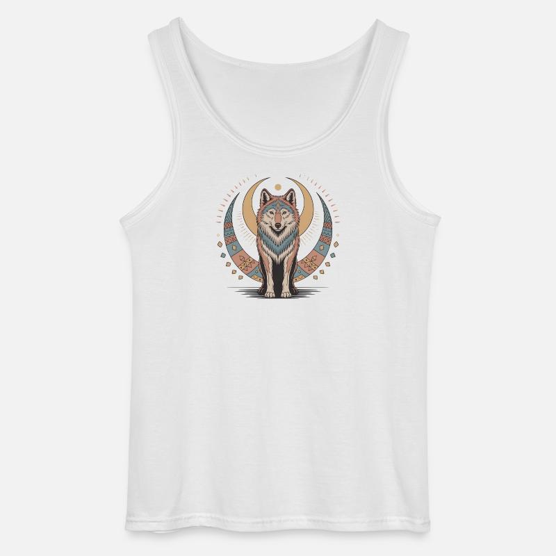 Boho Wolf - Gildan Männer Tank Top - Weiß
