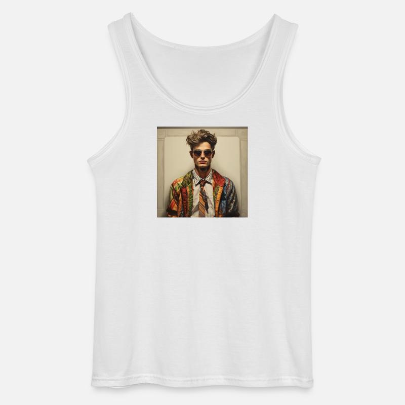 Patchwork-Rebell Sakko - Gildan Männer Tank Top - Weiß