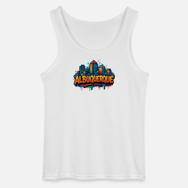 Albuquerque Graffiti Skyline - Gildan Männer Tank Top - Weiß