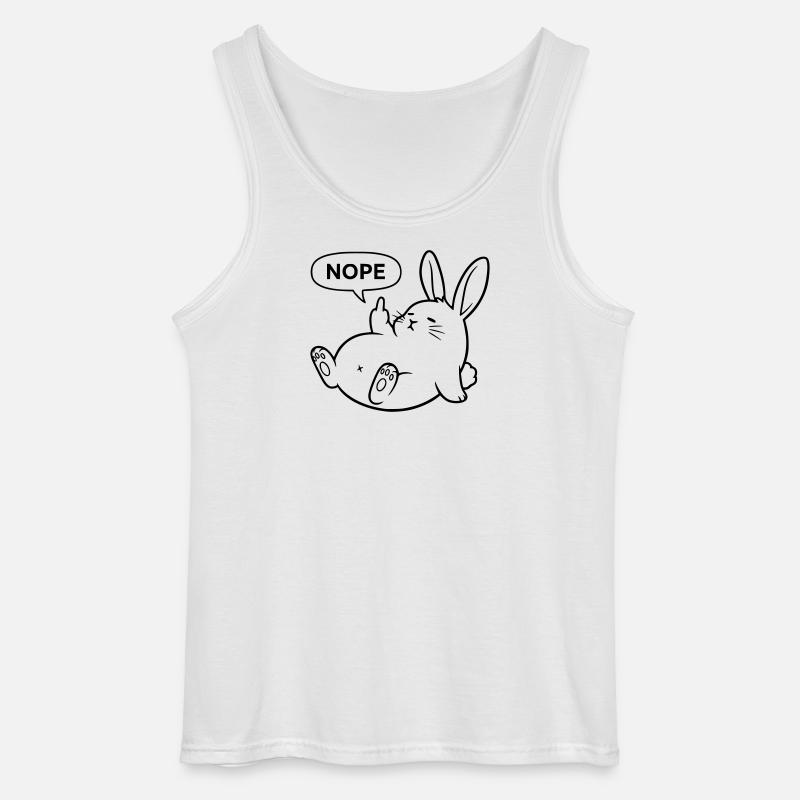 Nope Kaninchen | Freches Hasen Statement - Gildan Männer Tank Top - Weiß