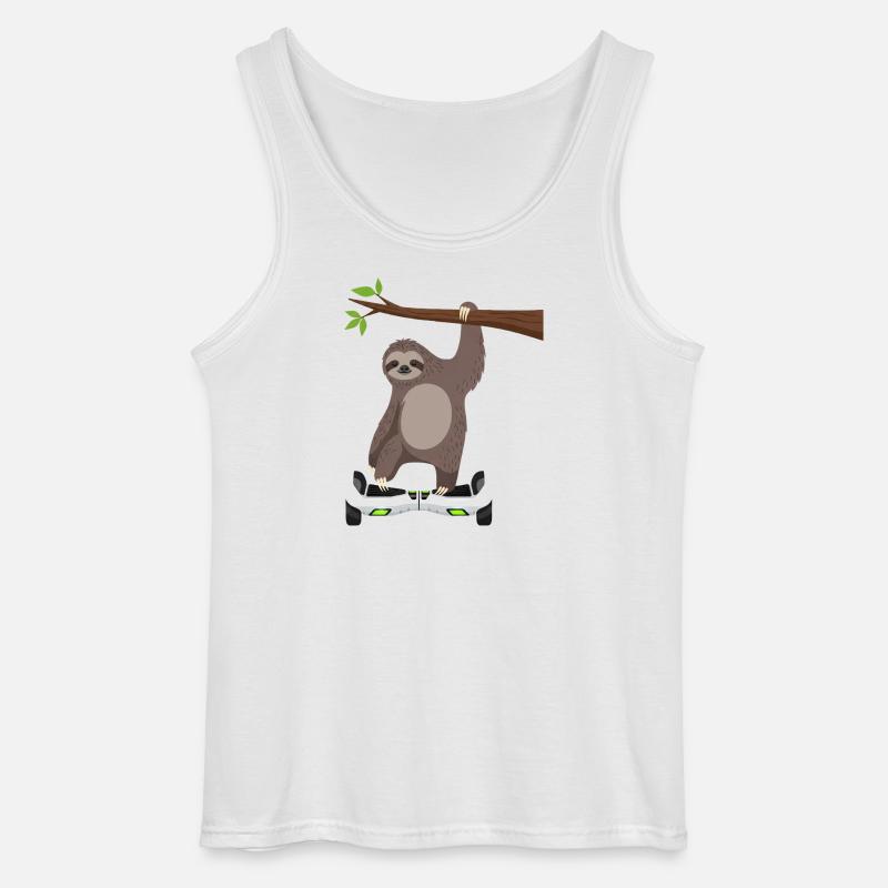 Faultier chillen Hoverboard Cartoon Technik Gleich - Gildan Männer Tank Top - Weiß